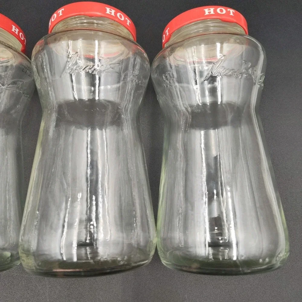 Set-6‎ Bottles Lids 16 Oz Jars Clean Glass Caps Reusable Empty Pace Picante📏📸
